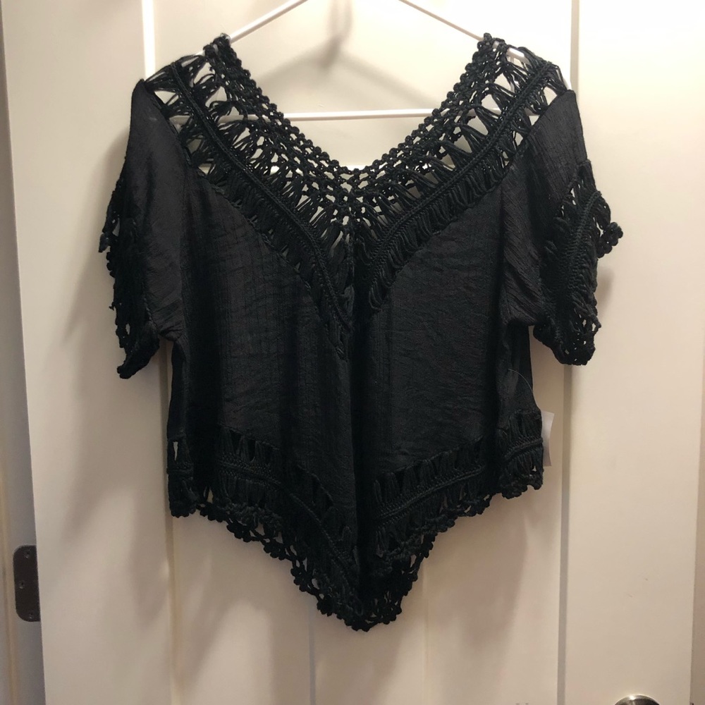 Black off the shoulder top